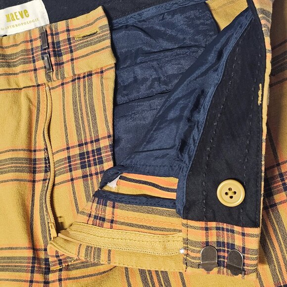 Anthropologie Maeve The Essential Slim Kick Flare Plaid Pants Women Size 6 - Picture 10 of 12
